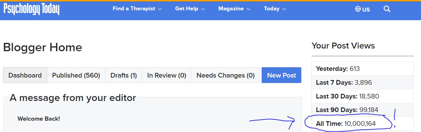 Another Blogging Milestone: 10,000,000 Views